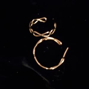 Gold Open Twisted Earrings